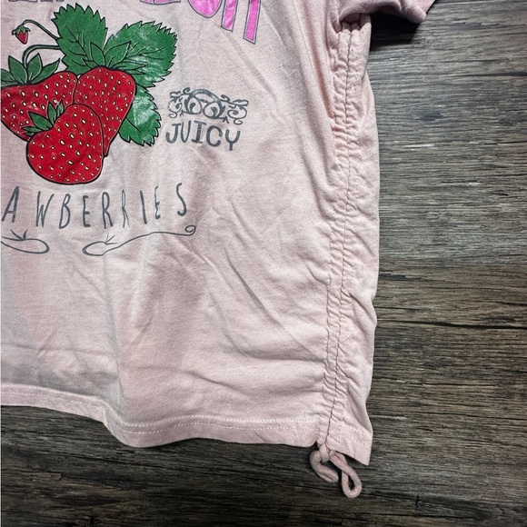 On Fire Strawberries Pink Short Sleeve Tee with Farm Fresh Design - Picture 2 of 7